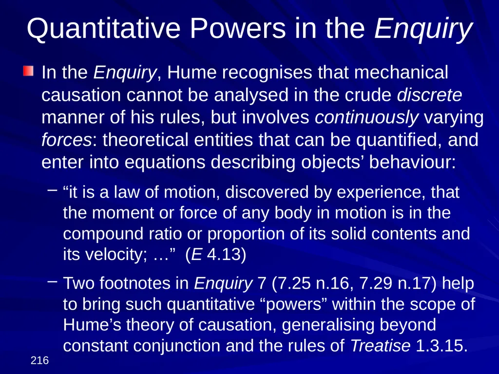 David Hume, 1711-1776 Peter Millican Hertford - slide 216 of 390