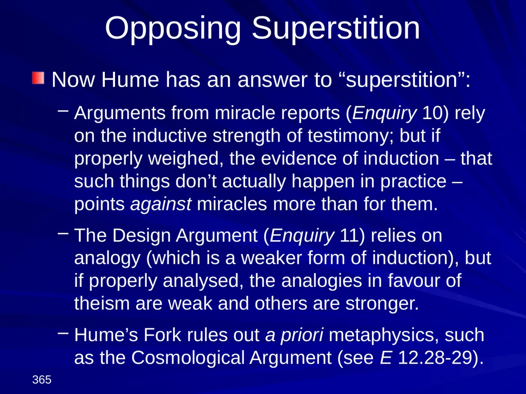 David Hume, 1711-1776 Peter Millican Hertford - slide 365 of 390