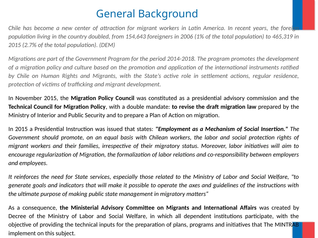 Labor Directorate “Labor Migration : Contributions - slide 2 of 12