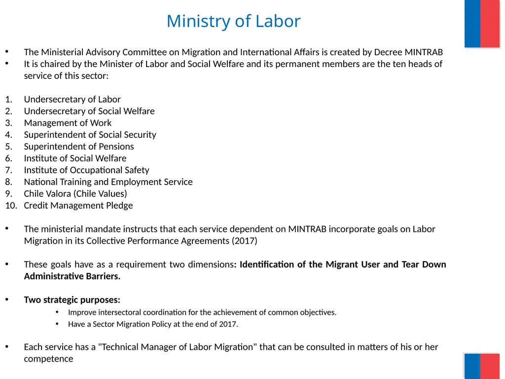 Labor Directorate “Labor Migration : Contributions - slide 3 of 12