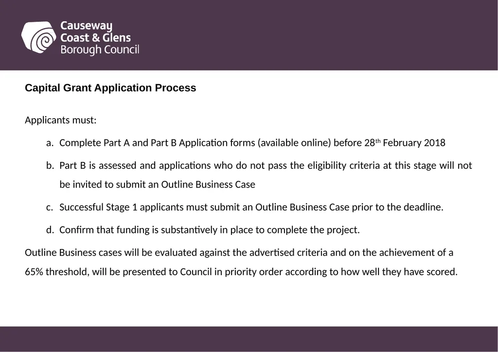 Causeway Coast and Glens Borough Council Funding - slide 29 of 51