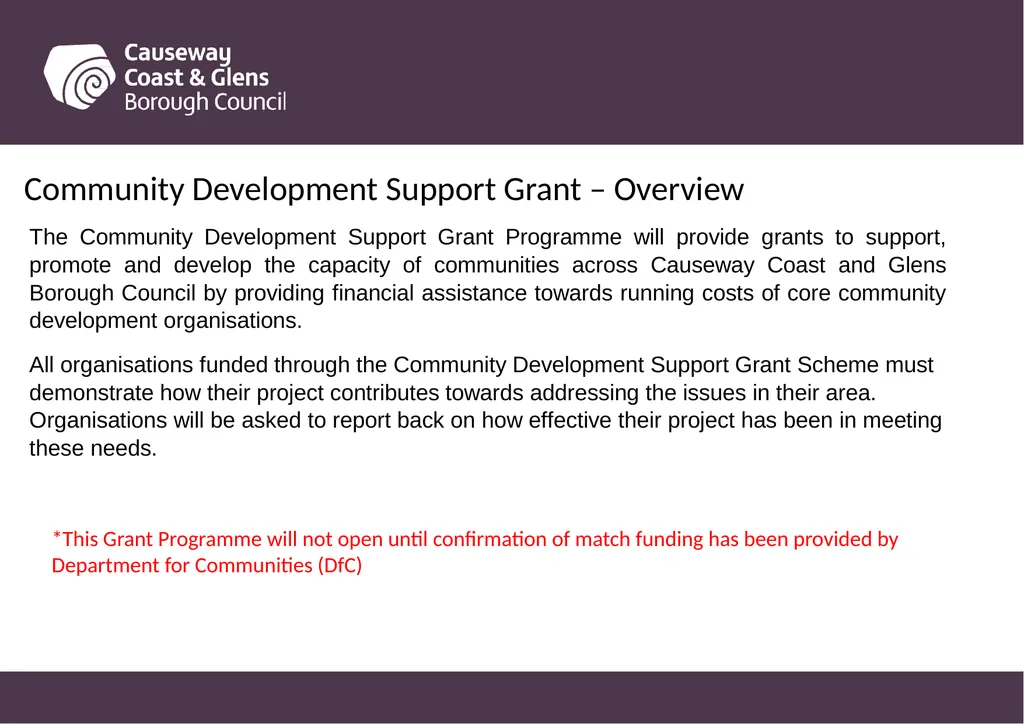 Causeway Coast and Glens Borough Council Funding - slide 19 of 51