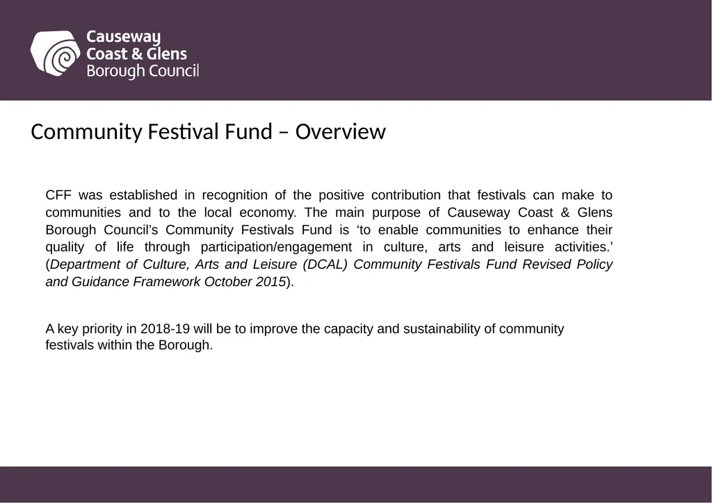 Causeway Coast and Glens Borough Council Funding - slide 17 of 51