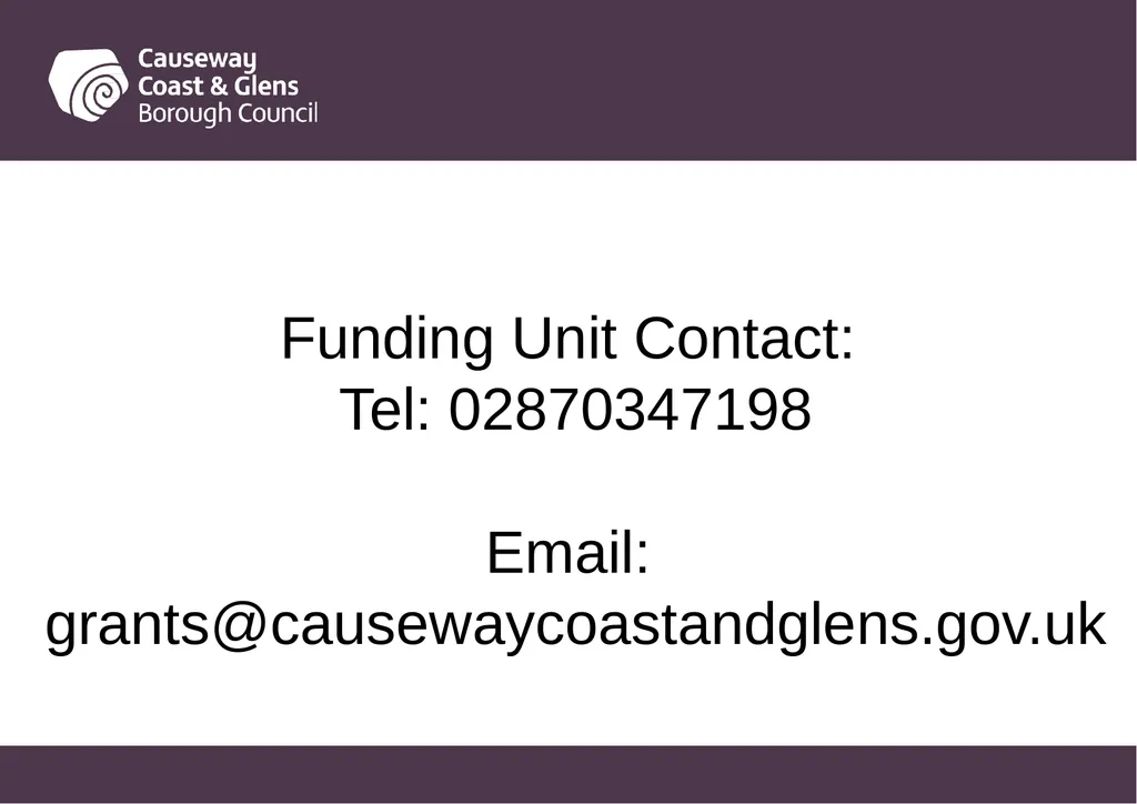 Causeway Coast and Glens Borough Council Funding - slide 51 of 51