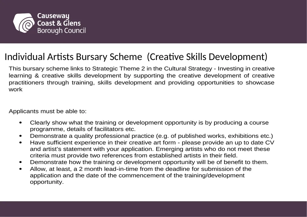 Causeway Coast and Glens Borough Council Funding - slide 9 of 51