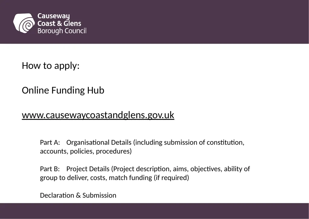 Causeway Coast and Glens Borough Council Funding - slide 5 of 51