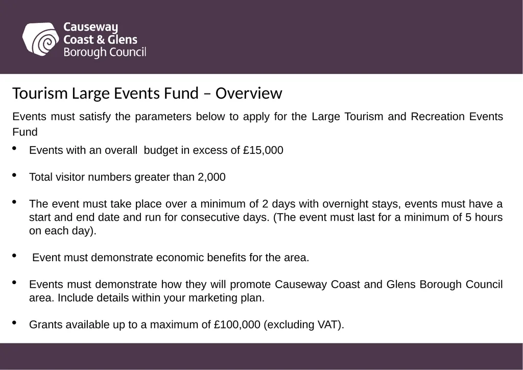Causeway Coast and Glens Borough Council Funding - slide 23 of 51
