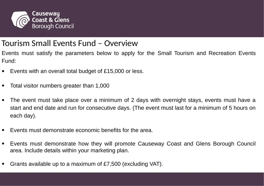 Causeway Coast and Glens Borough Council Funding - slide 25 of 51
