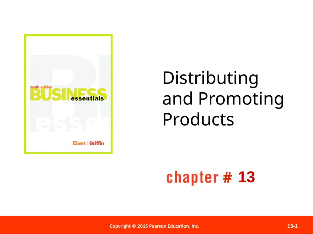Distributing and Promoting Products 13 - slide 1 of 51