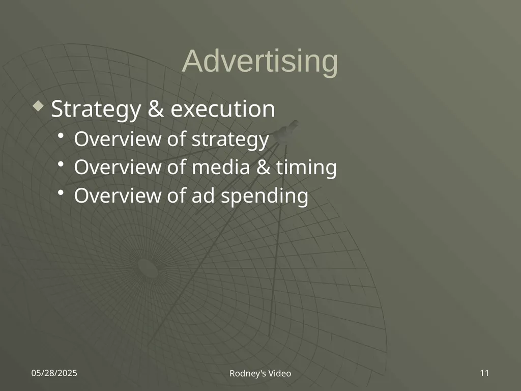 4/2/2007 Rodney's Video 1 Rodney's Video Marketing - slide 11 of 18