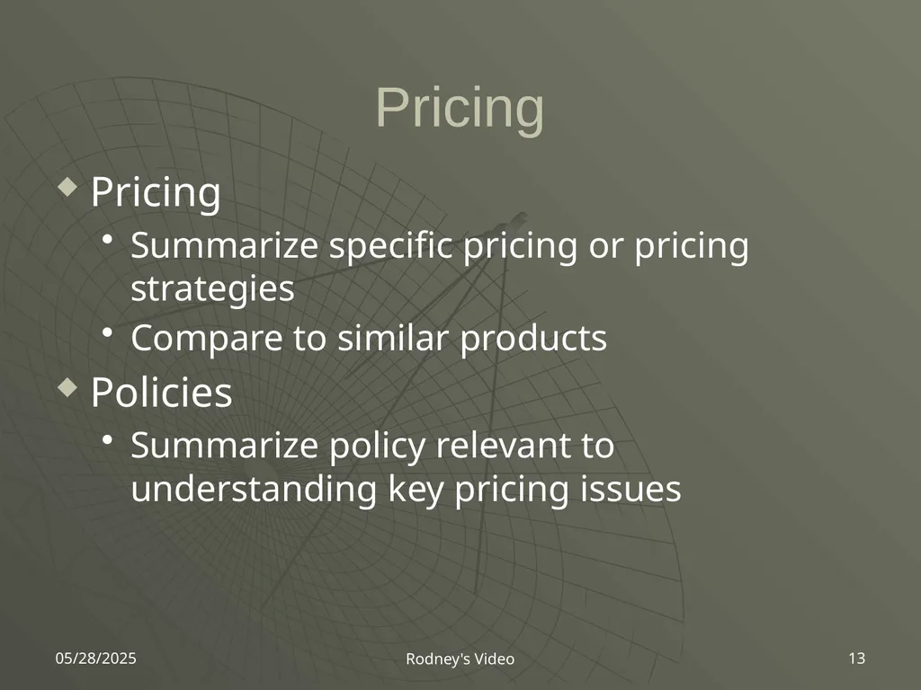 4/2/2007 Rodney's Video 1 Rodney's Video Marketing - slide 13 of 18