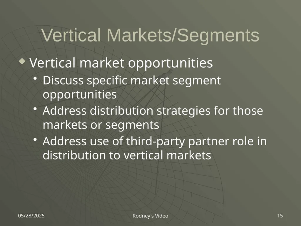 4/2/2007 Rodney's Video 1 Rodney's Video Marketing - slide 15 of 18