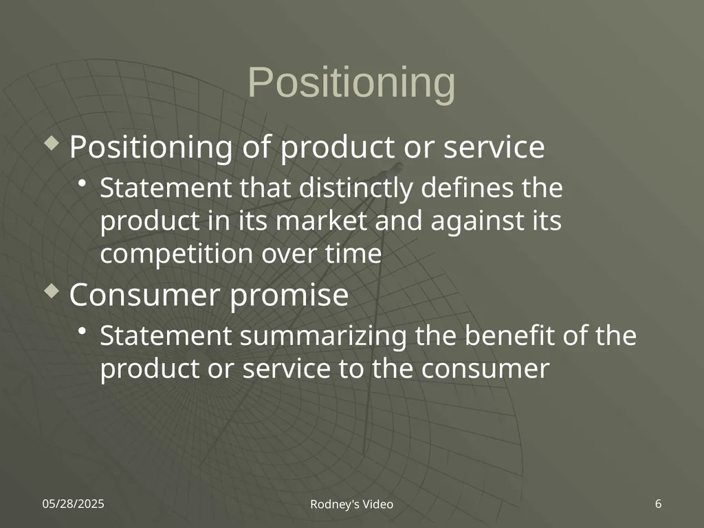 4/2/2007 Rodney's Video 1 Rodney's Video Marketing - slide 6 of 18