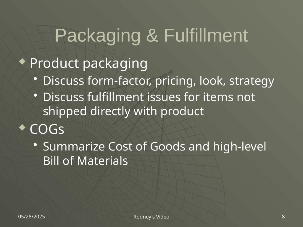 4/2/2007 Rodney's Video 1 Rodney's Video Marketing - slide 8 of 18