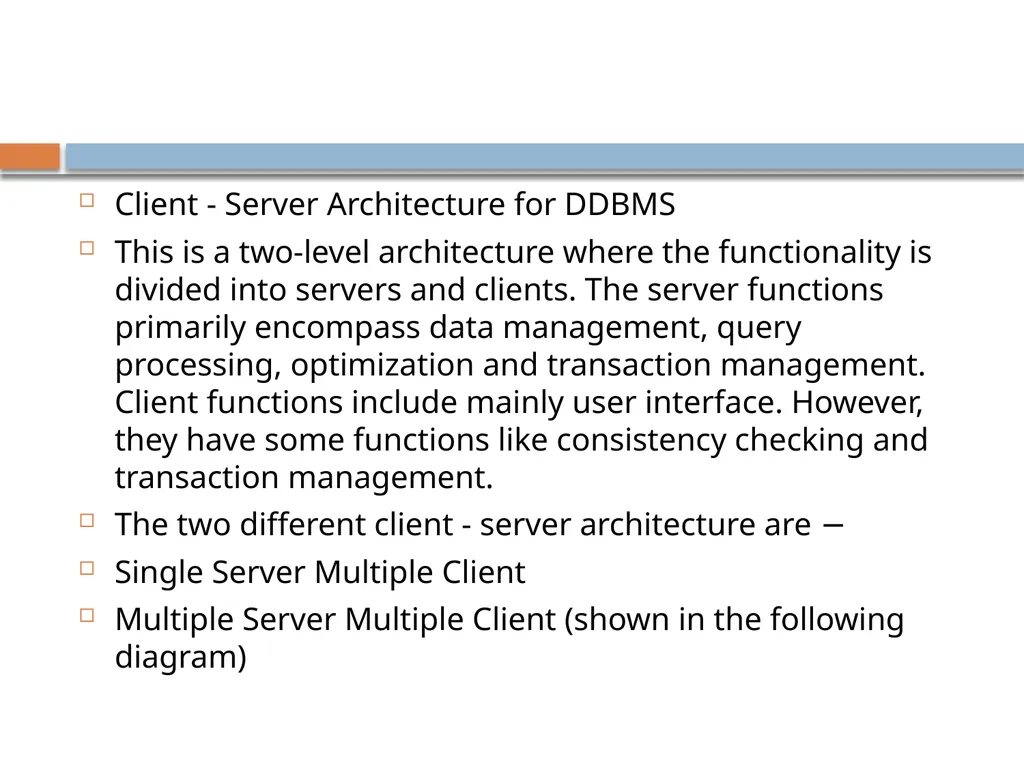 Distributed data base system What is DDBMS? A - slide 23 of 37