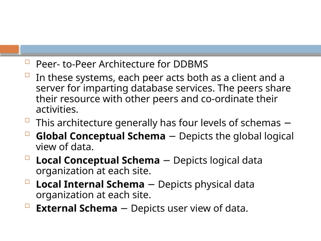 Distributed data base system What is DDBMS? A - slide 25 of 37