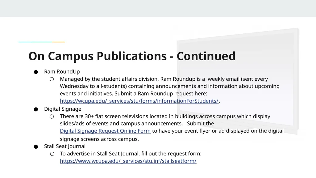Marketing Opportunities @ West Chester University - slide 8 of 11