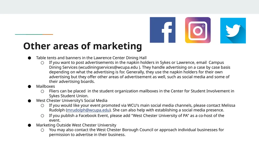 Marketing Opportunities @ West Chester University - slide 9 of 11