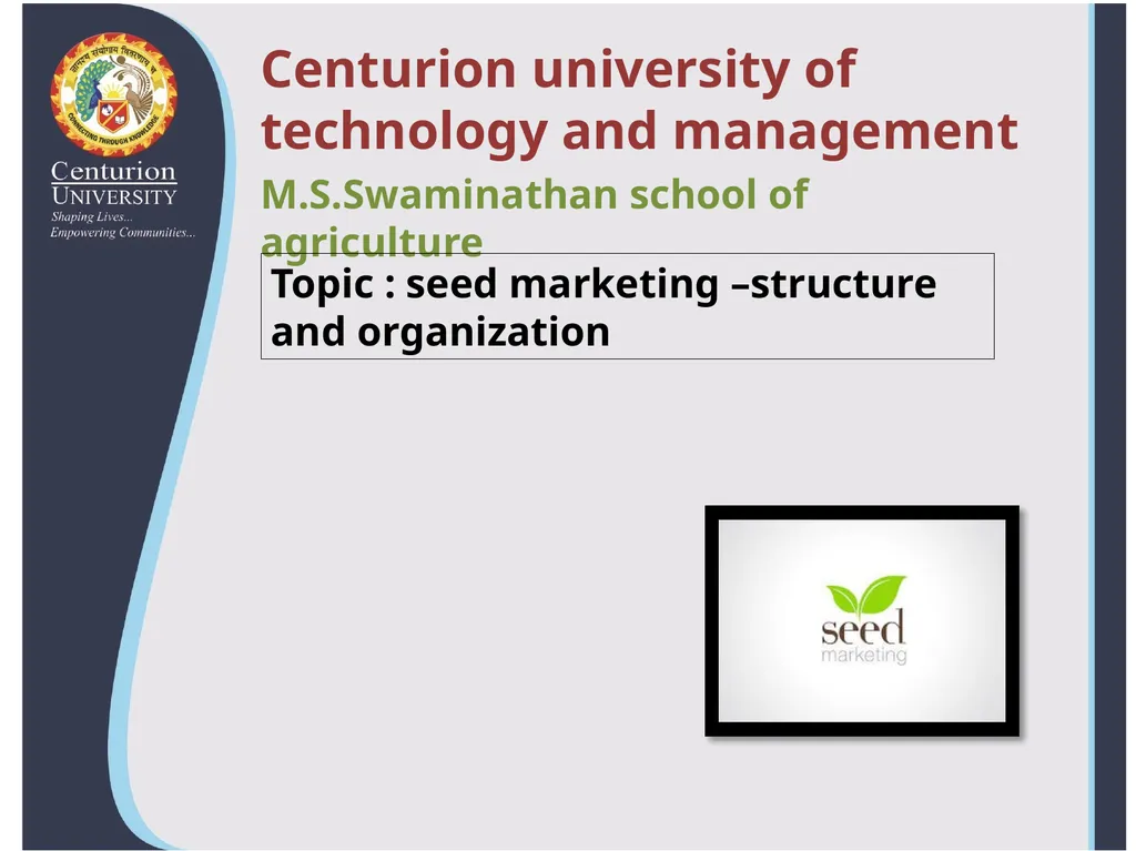 Centurion university of technology and management - slide 1 of 9