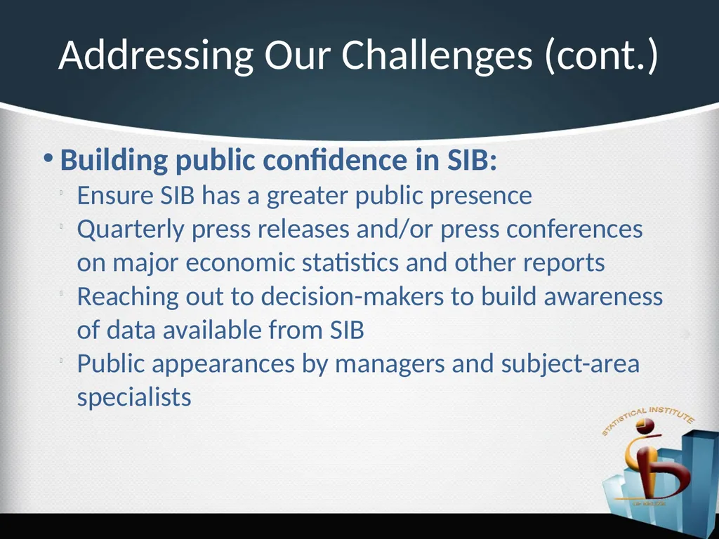 Challenges in the Dissemination of Statistical - slide 14 of 16