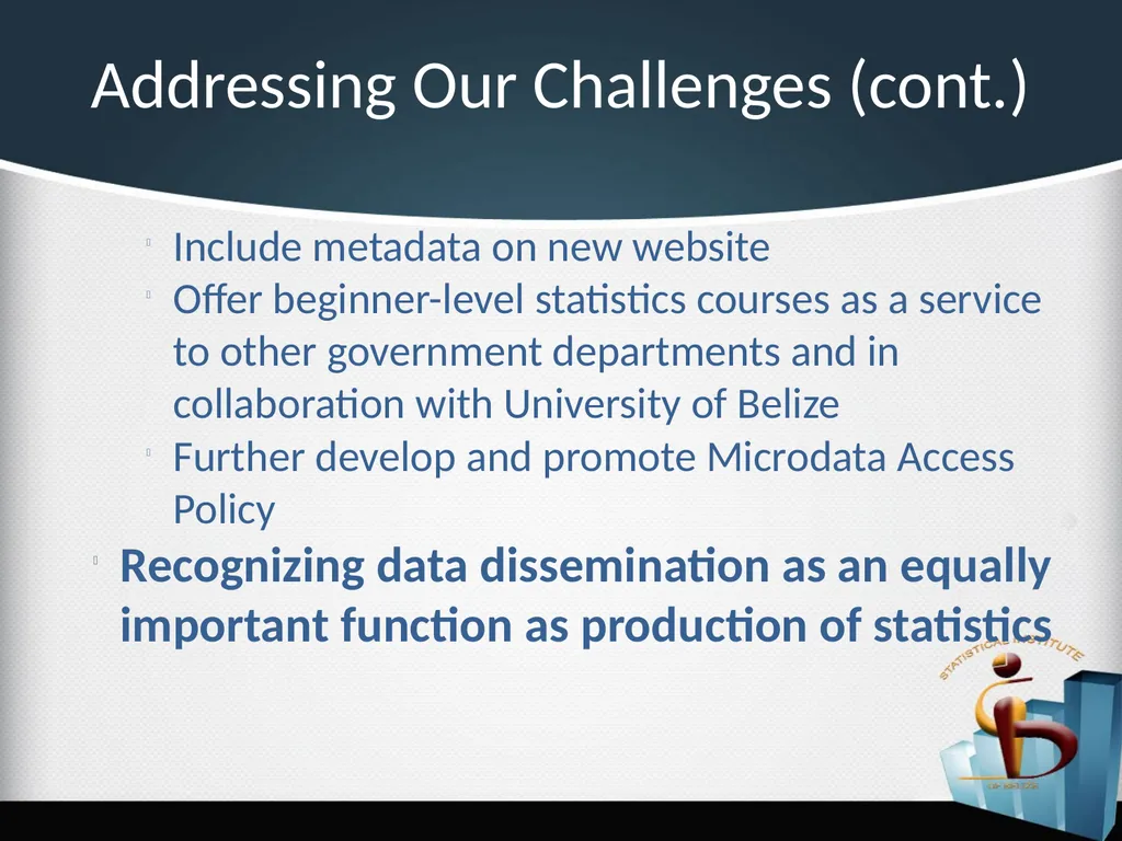 Challenges in the Dissemination of Statistical - slide 15 of 16