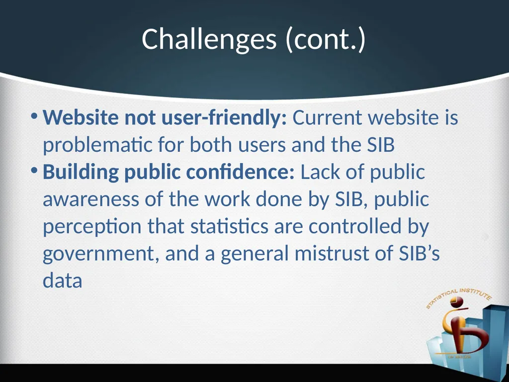 Challenges in the Dissemination of Statistical - slide 10 of 16