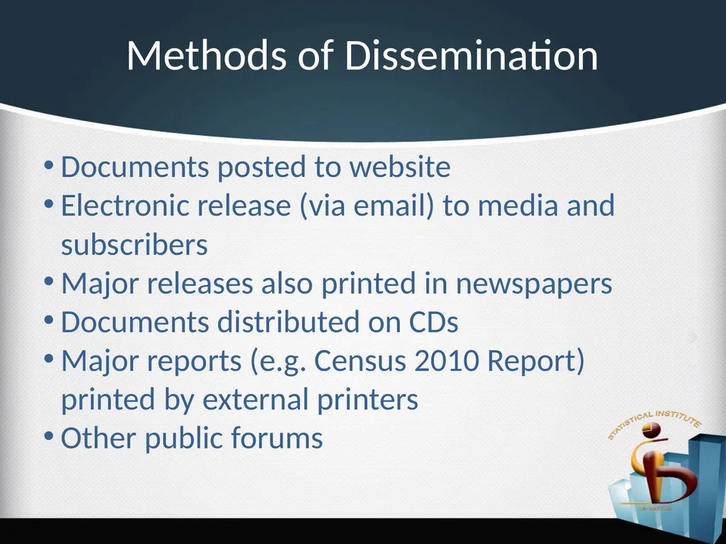 Challenges in the Dissemination of Statistical - slide 7 of 16