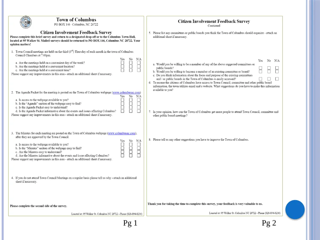 Town of Columbus Co-op Objective: Visibility and - slide 7 of 29