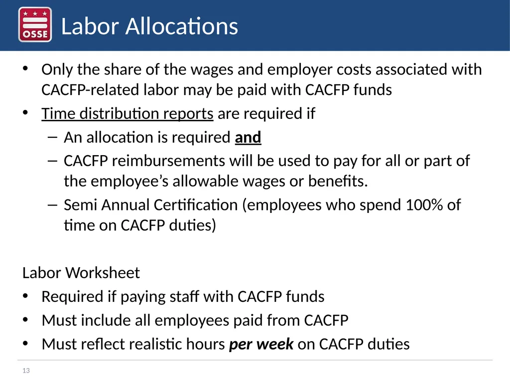 Financial Management in the CACFP Sponsor of - slide 13 of 20