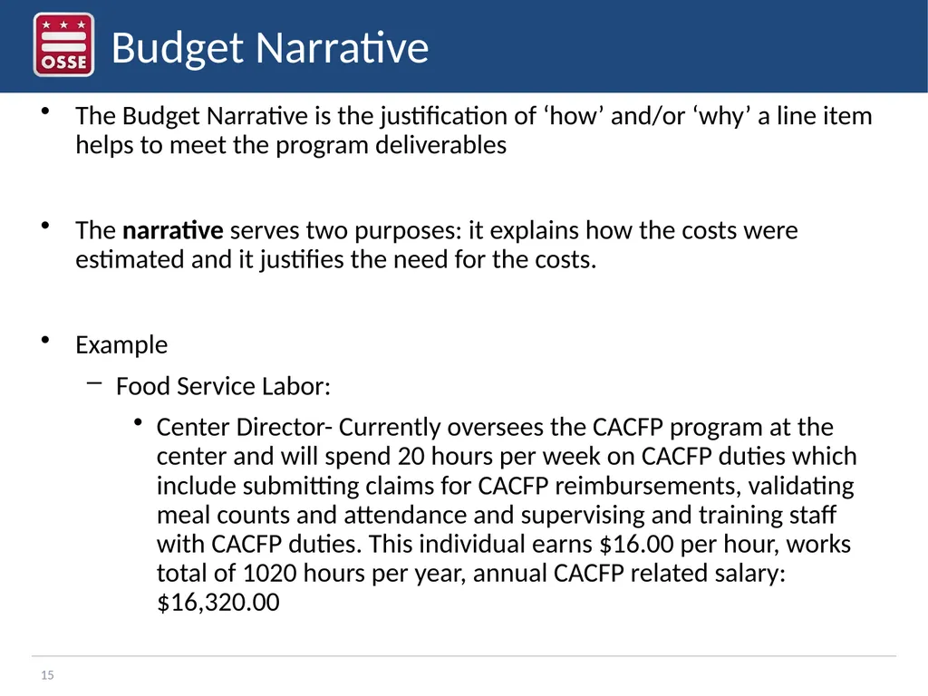 Financial Management in the CACFP Sponsor of - slide 15 of 20