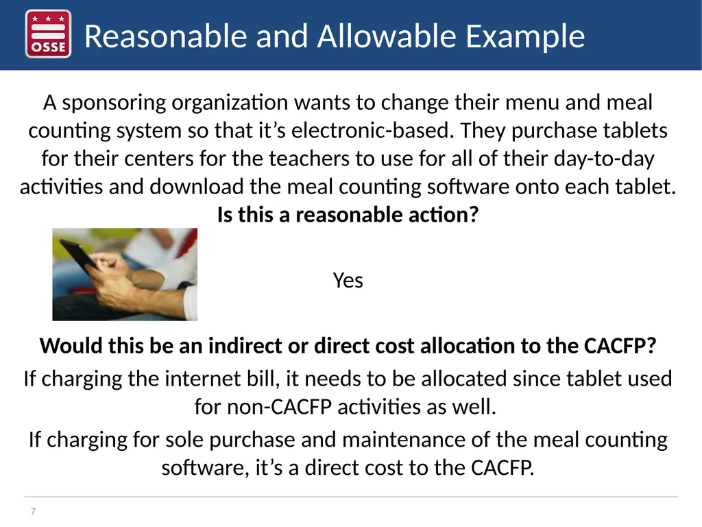 Financial Management in the CACFP Sponsor of - slide 7 of 20