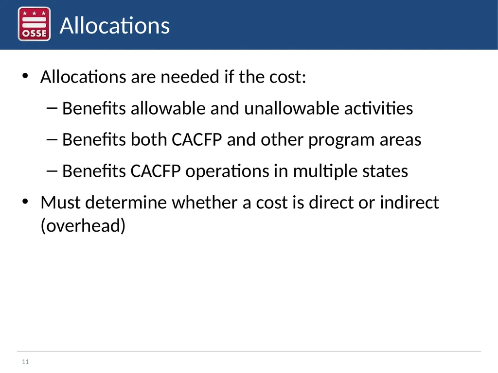 Financial Management in the CACFP Sponsor of - slide 11 of 20