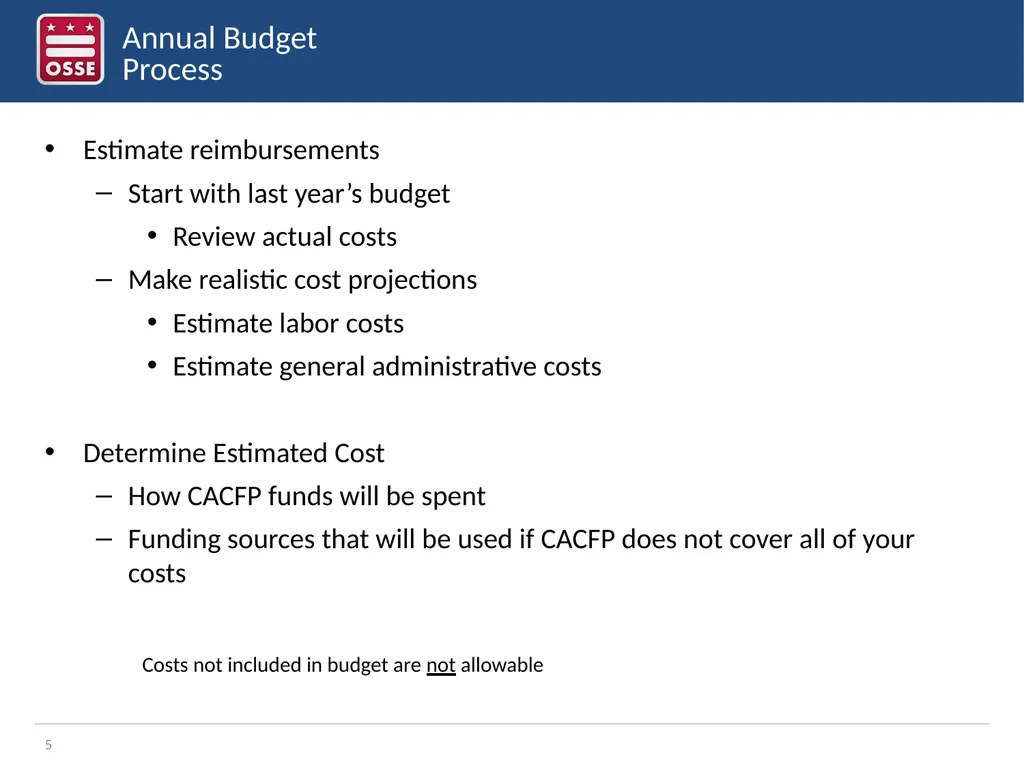 Financial Management in the CACFP Sponsor of - slide 5 of 20