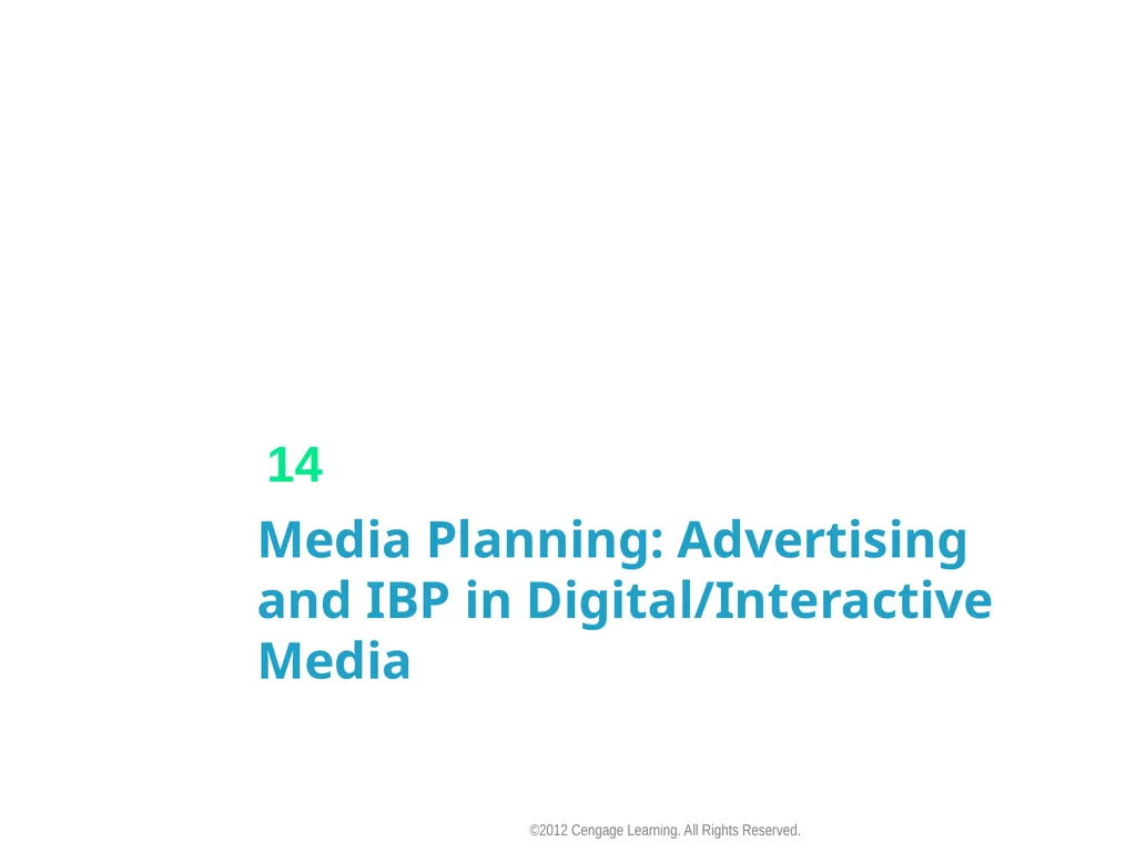 Media Planning: Advertising and IBP in - slide 1 of 23