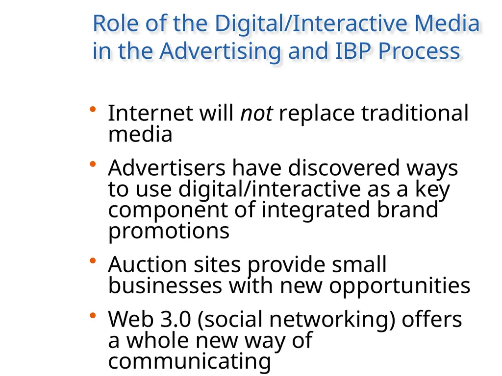 Media Planning: Advertising and IBP in - slide 3 of 23