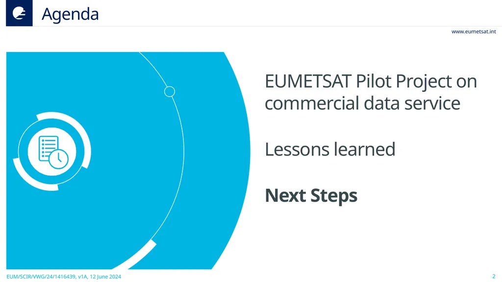 Update on EUMETSAT’s Operational Commercial - slide 2 of 15