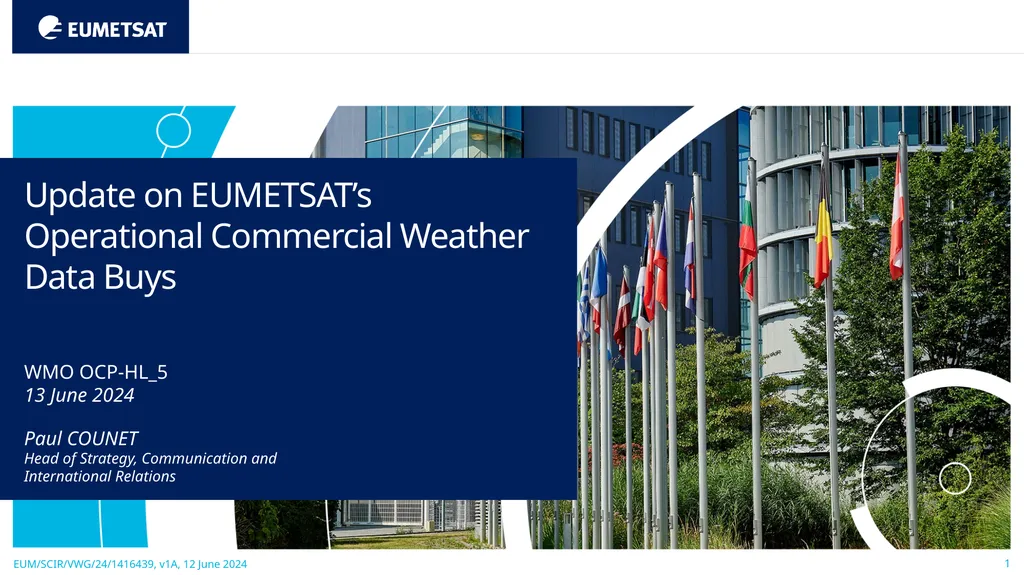 Update on EUMETSAT’s Operational Commercial - slide 1 of 15