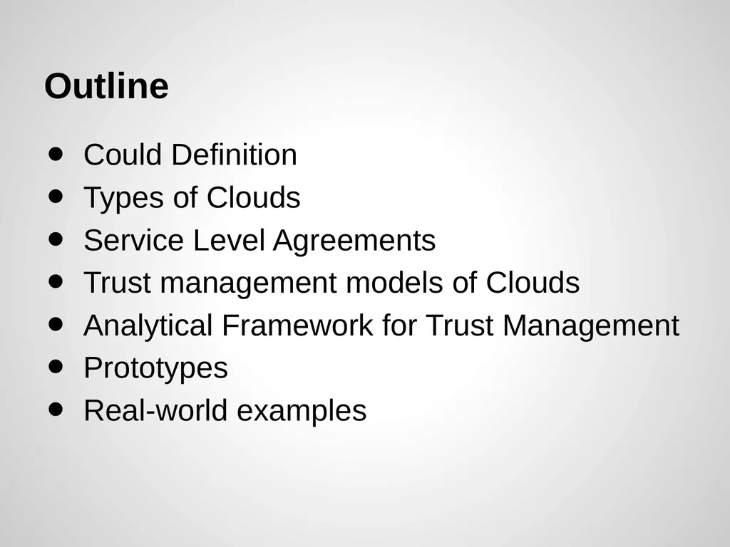 Trust Management of Services in Cloud - slide 2 of 32