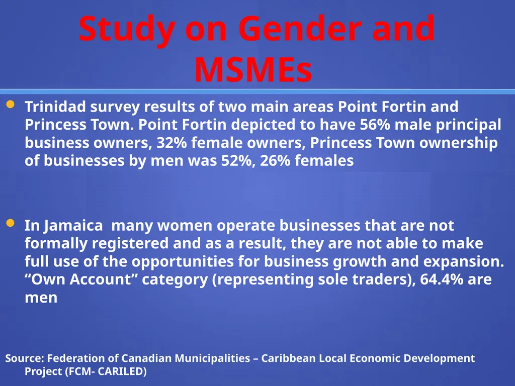 Public Procurement and Gender in Caribbean - slide 16 of 19