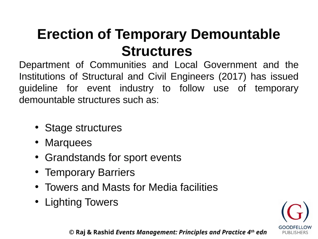 Events Management: Principles & Practice, 4th - slide 10 of 15