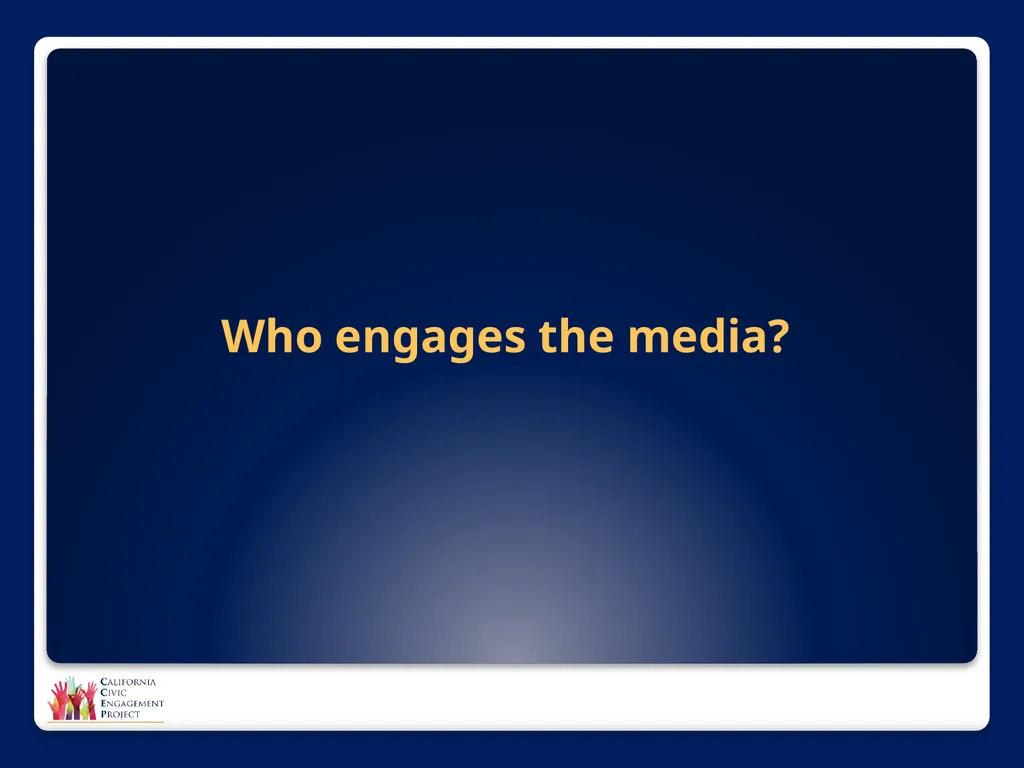 The Power of Media in Policy Change Mindy Romero, - slide 17 of 34