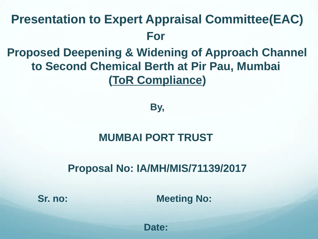 Presentation to Expert Appraisal Committee(EAC)