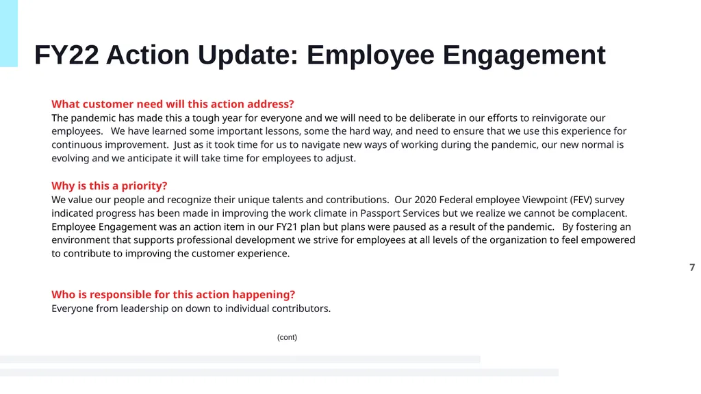 FY23 CX Action Plan Passport Services Department - slide 7 of 13