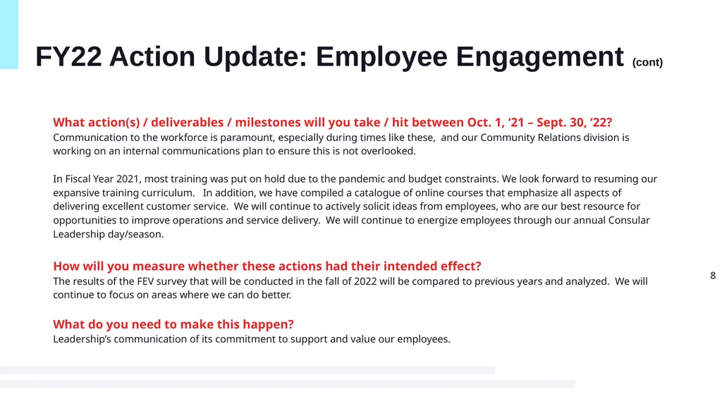 FY23 CX Action Plan Passport Services Department - slide 8 of 13