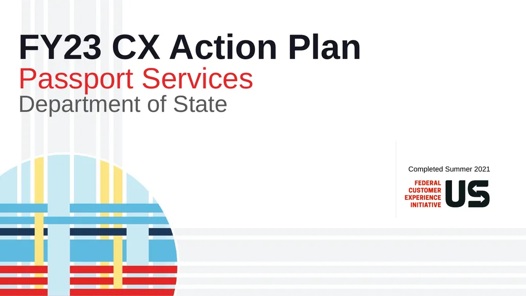 FY23 CX Action Plan Passport Services Department - slide 1 of 13