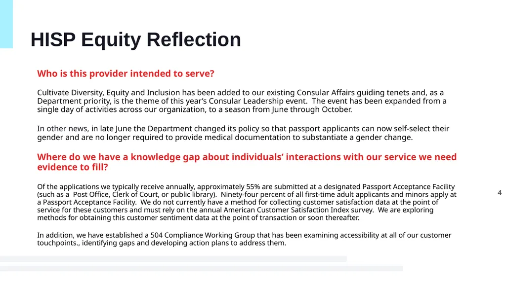 FY23 CX Action Plan Passport Services Department - slide 4 of 13