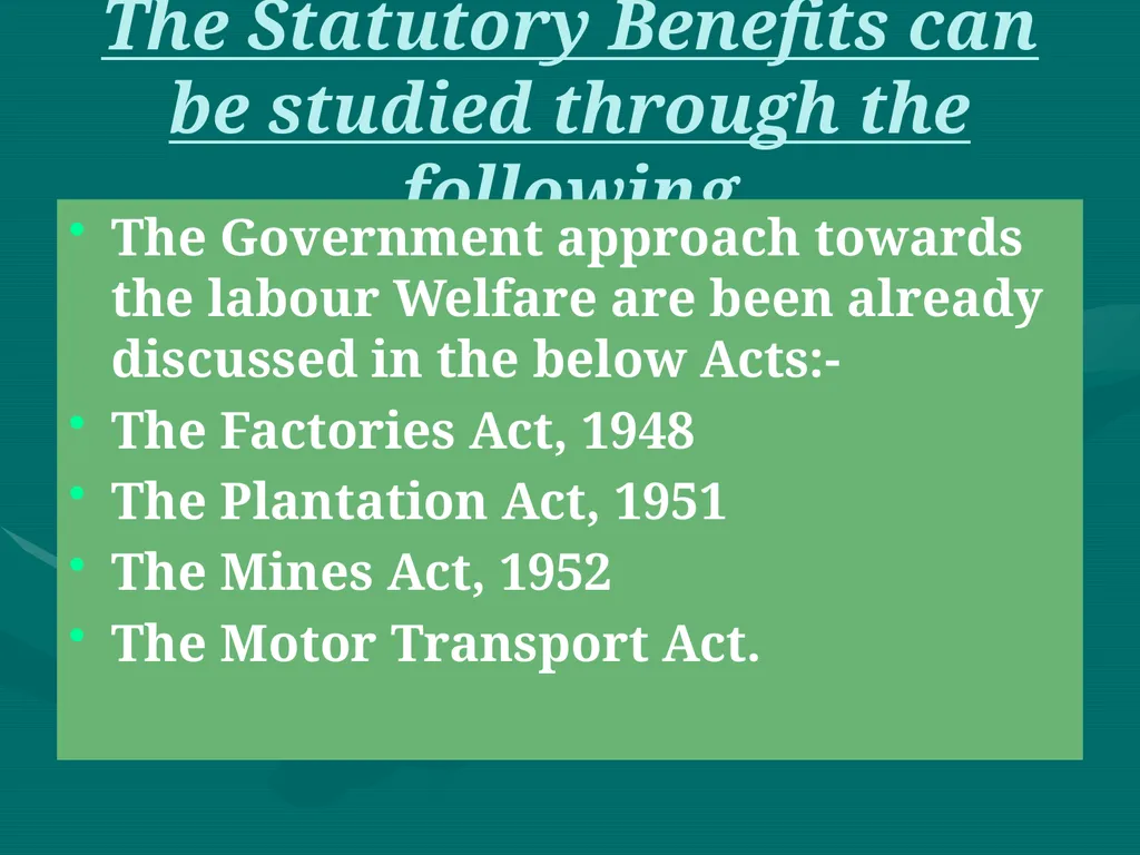 Labour Welfare and Practice PROF SAHEBRAO B OHOL - slide 49 of 101