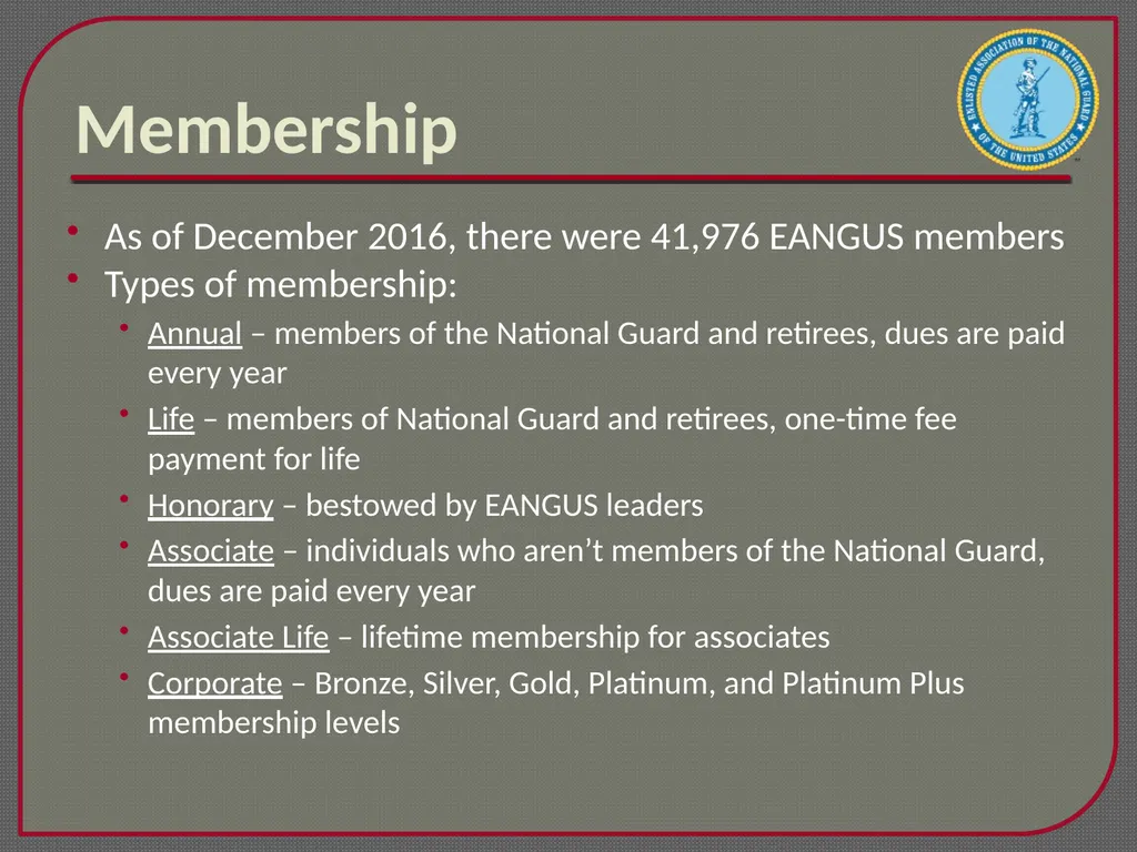 Enlisted Association of the National Guard of the - slide 15 of 22