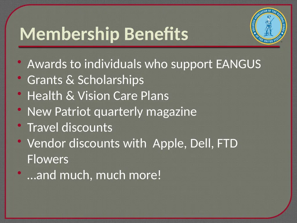 Enlisted Association of the National Guard of the - slide 16 of 22