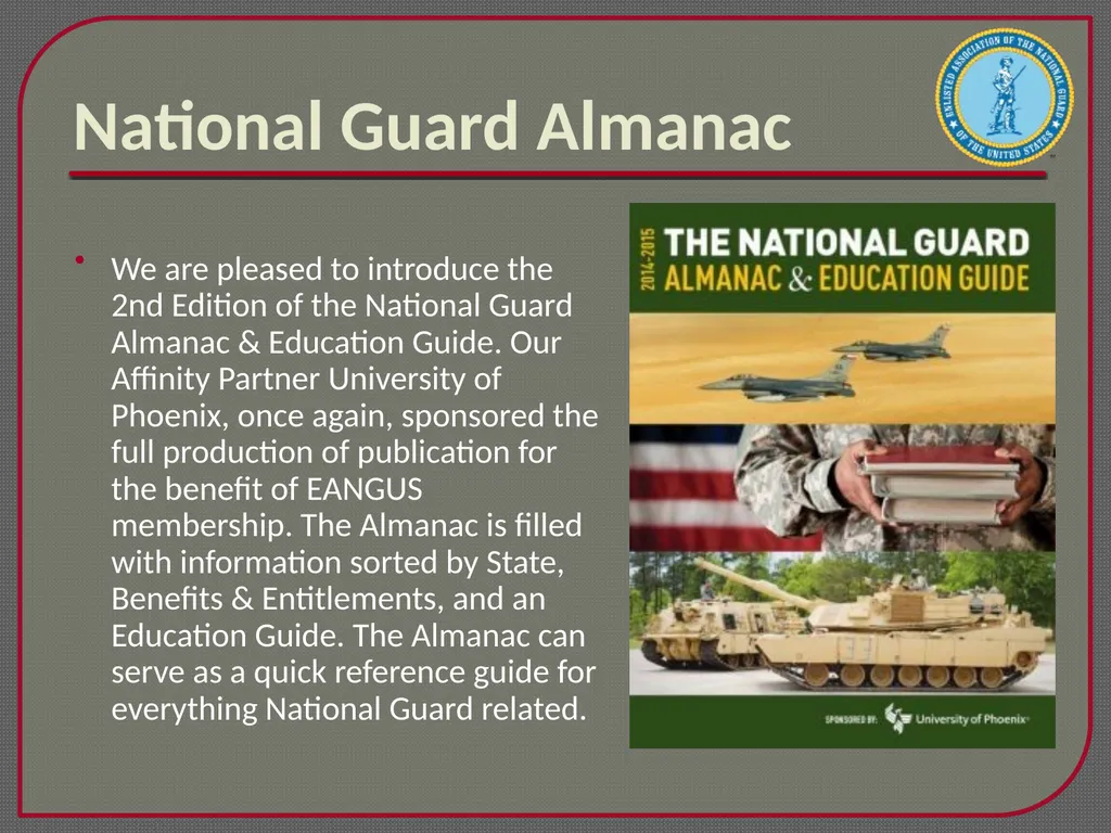 Enlisted Association of the National Guard of the - slide 19 of 22